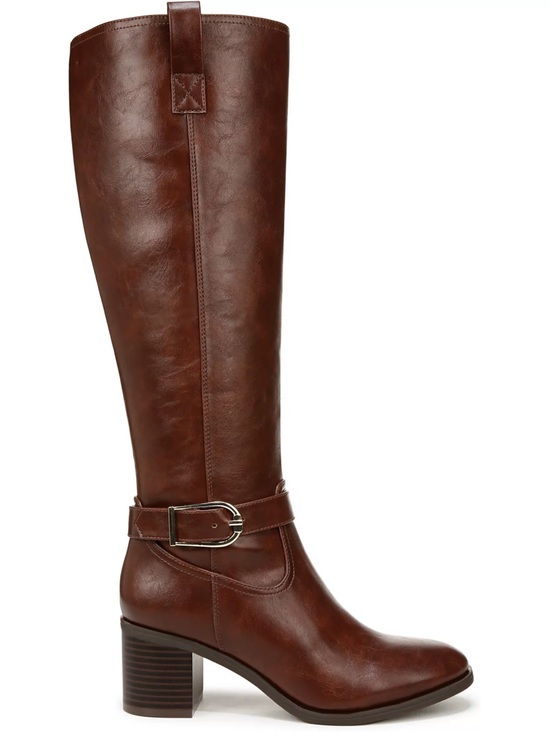 Life Stride Shoes - Life Stride Legend Wide Calf Heeled Riding Boots in Chestnut